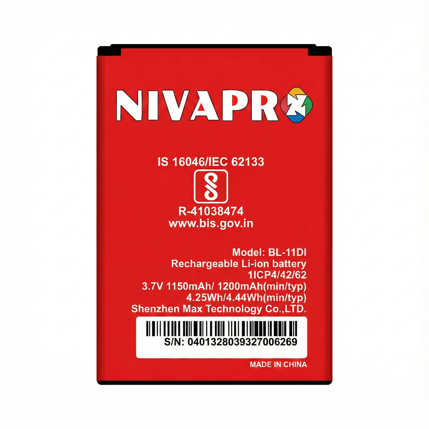 NIVAPRO BL-11DI FOR ITEL Mobile Battery, 1200mAh, 3.7V