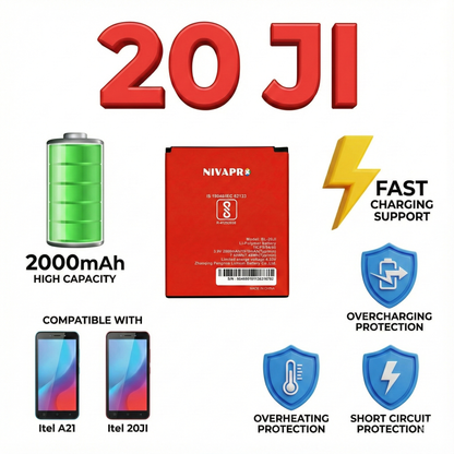 BL-20JI Battery  for ITEL A21, 2000mAh by NIVAPRO