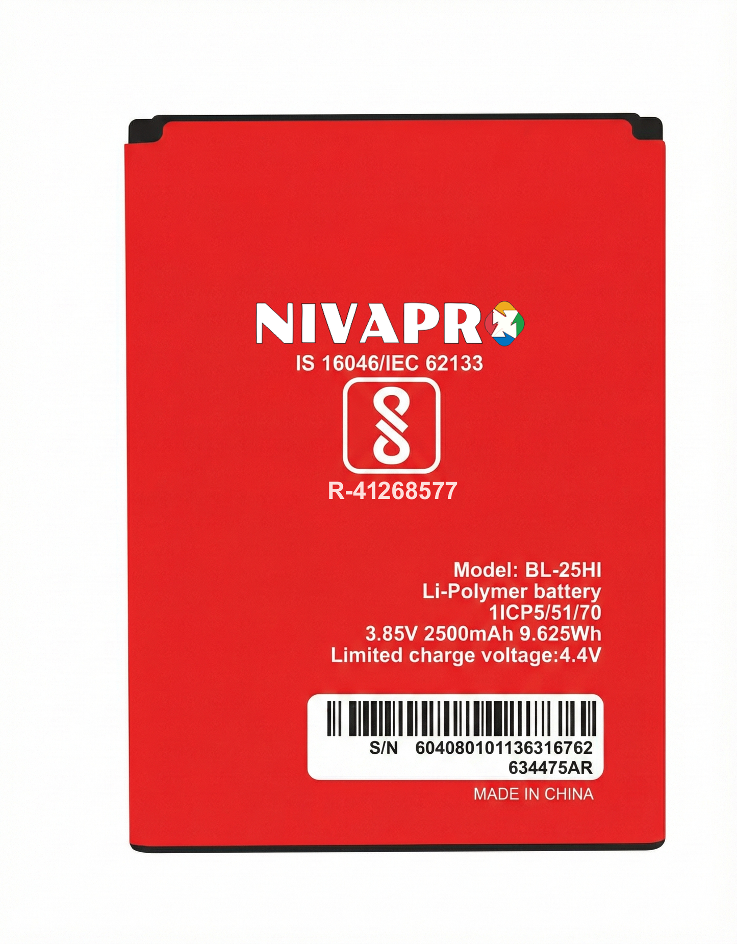NIVAPRO BL-25HI Battery FOR IT 1520 & A23, 2500mAh