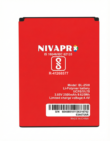 NIVAPRO BL-25HI Battery FOR IT 1520 & A23, 2500mAh
