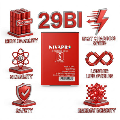 BL-29BI Battery for ITEL A55 / S15  3000mAh with warranty by NIVAPRO