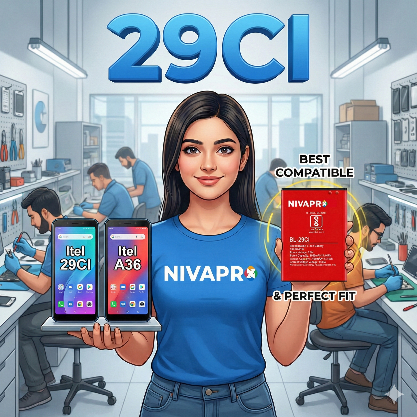 NIVAPRO BL-29CI Battery for ITEL A36 3020mAh