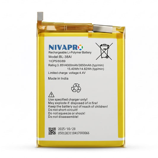 NIVAPRO BL38AI Original for itel P32 / P13 / P13 Plus / P31 /P33 / W5504 Compatible 4000mAh with Warranty