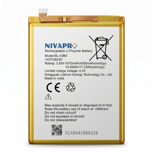 NIVAPRO BL43BX Original for  Infinix Note 5, X604, X604B  Compatible 4500mAh with Warranty