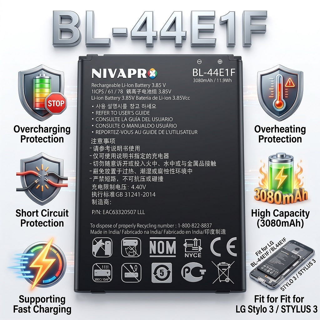 BL44E1F / BL-44E1F Original for LG STYLO3 / LGE STYLUS 3 Compatible battery with warranty by NIVAPRO