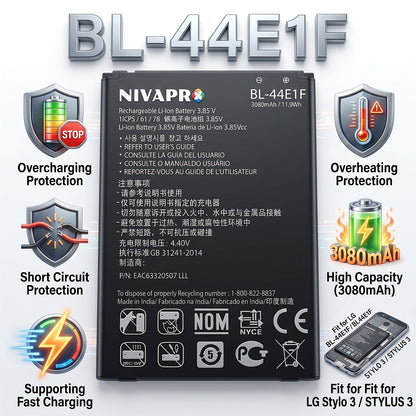 BL44E1F / BL-44E1F Original for LG STYLO3 / LGE STYLUS 3 Compatible battery with warranty by NIVAPRO