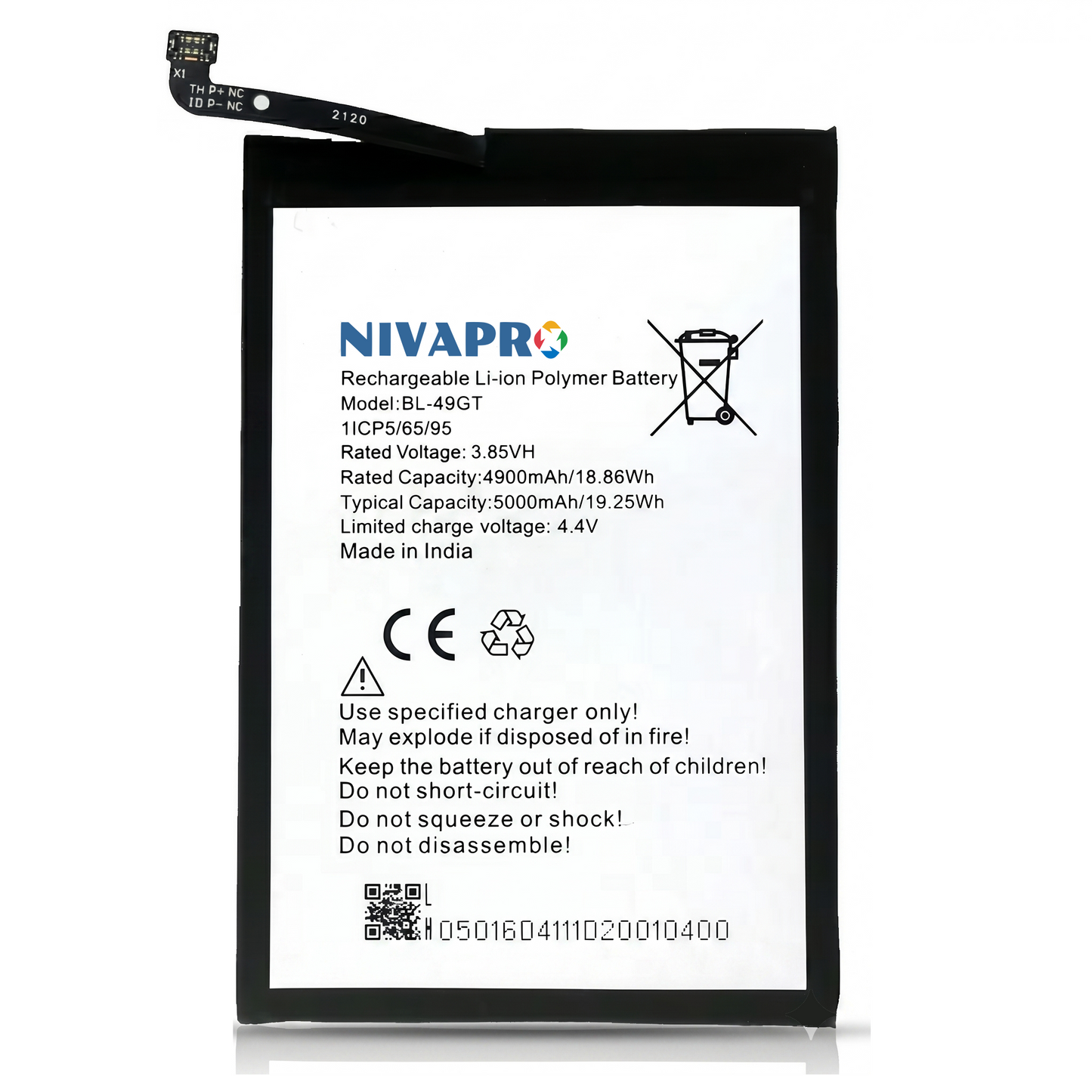 NIVAPRO BL49GT Original for Tecno Camon 17 (CG6/CG7) Compatible 5000mAh with Warranty