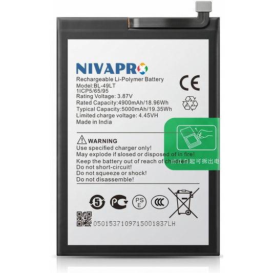 NIVAPRO BL49LT Original for Tecno Camon19, CI6n Compatible 5000mAh with Warranty