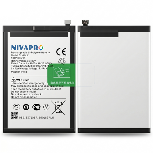 NIVAPRO BL49LX Original for Infinix Hot 12 (X6817),Hot 20S (X6827) Compatible 5000mAh with Warranty