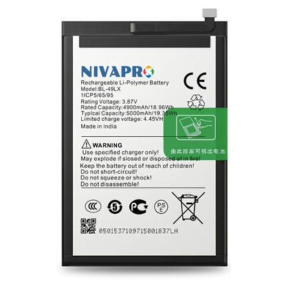 NIVAPRO BL49LX Original for Infinix Hot 12 (X6817),Hot 20S (X6827) Compatible 5000mAh with Warranty