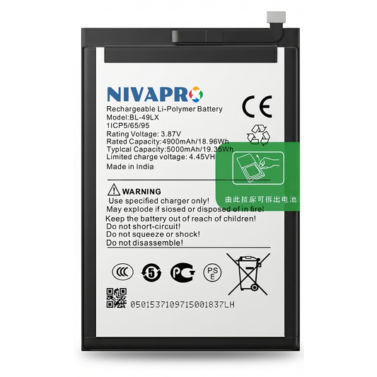NIVAPRO BL49LX Original for Infinix Hot 12 (X6817),Hot 20S (X6827) Compatible 5000mAh with Warranty