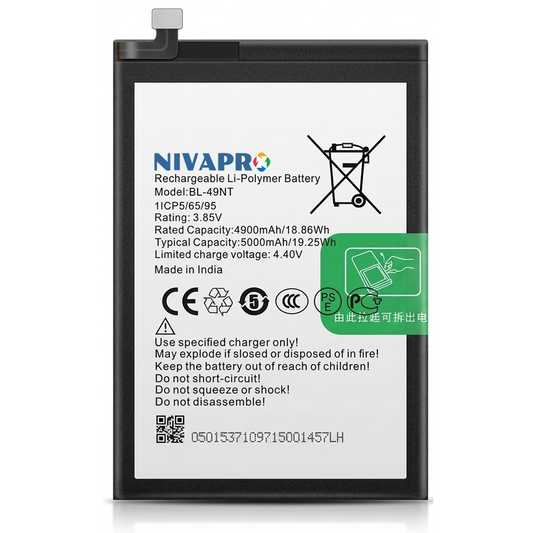 NIVAPRO BL49NT Original for Tecno Spark GO 2023, POP 7 PRO, BF7 & POP 7 & BF6 Spark GO 2024, POP 8 & BG6  Compatible 5000mAh with Warranty