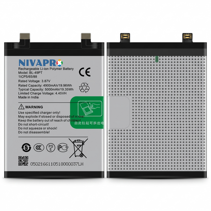 NIVAPRO BL49PT Original for  Tecno Pova 5 Pro 5G (Model: LH8n)  Compatible 5000mAh with Warranty