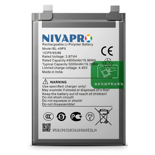 NIVAPRO BL49PX Original for Infinix GT 10 Pro (Model X6739) Compatible 5000mAh with Warranty