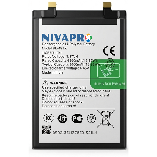NIVAPRO BL49TX Original for Infinix Note 30 5G Compatible 5000mAh with Warranty
