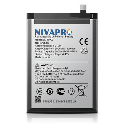 NIVAPRO BL49XX Original for Infinix Note 40 X6853 Note 40 Pro 5G X6851 GT 20 Pro Compatible  5000mAh with Warranty