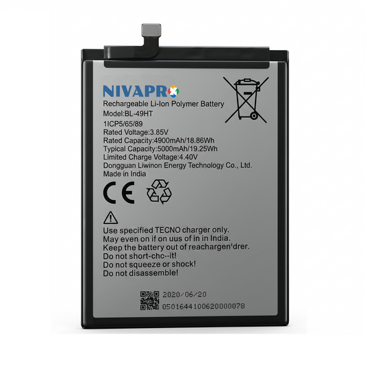 NIVAPRO BL49HT Original for  KEC & SPARK 6, CAMON 16, CE7 & CE7J & CE9H, CAMON 16 PRO Compatible 5000mAh with Warranty