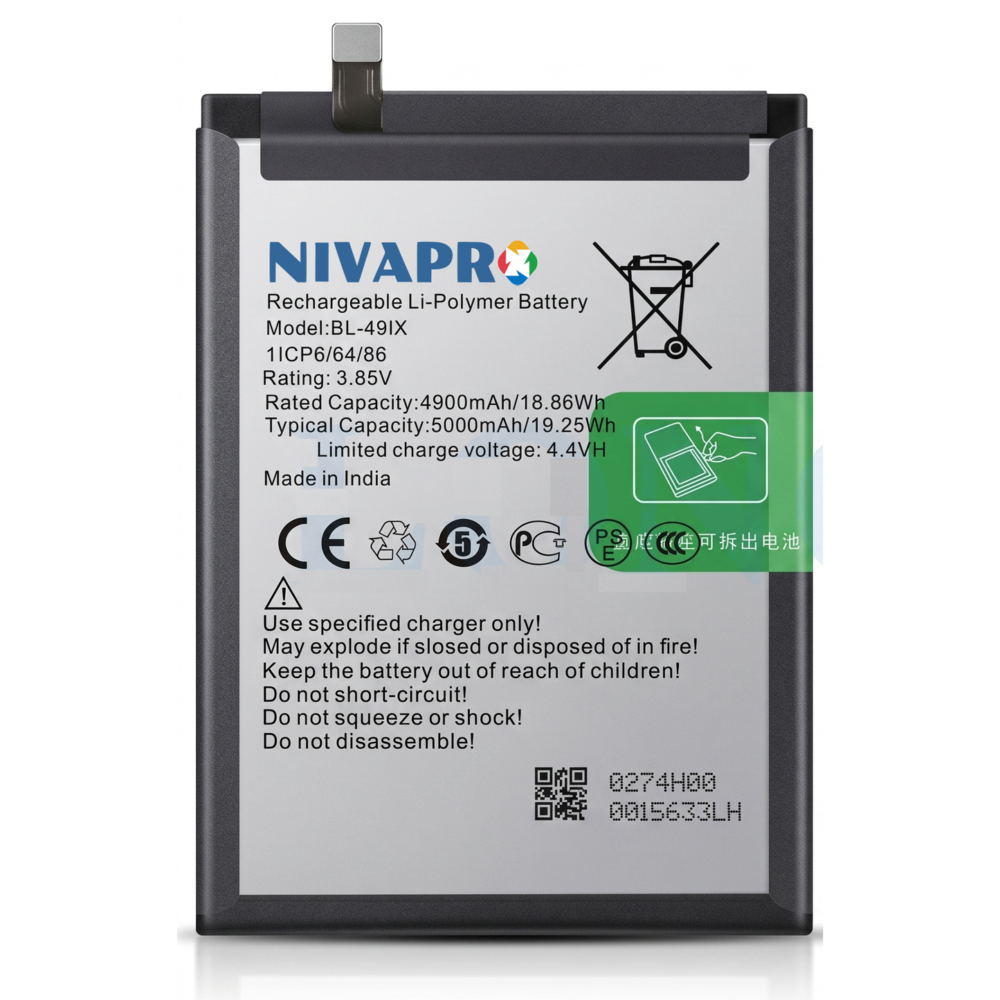 NIVAPRO BL49IX Original for  Infinix Smart HD 2021 ((X612B) Compatible 5000mAh with Warranty