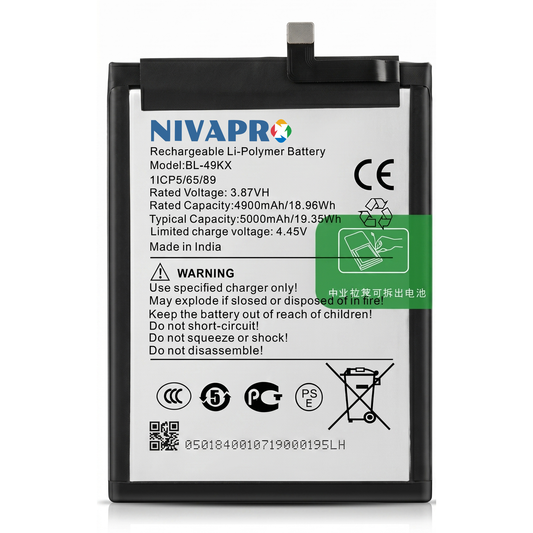 NIVAPRO BL49KX Original for Infinix Note 11 / Note 12 / Note 12 Pro / Note 12i / Note 12 Turbo Compatible 5000mAh with Warranty