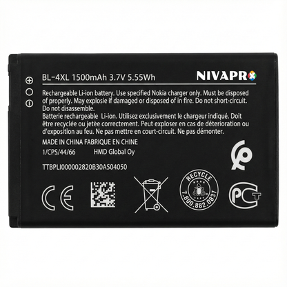 NIVAPRO Mobile Battery For NOKIA BL-4XL, NOK 6300 / NOK 8000  1500mAh