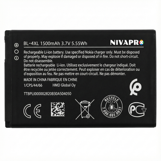 NIVAPRO Mobile Battery For NOKIA BL-4XL, NOK 6300 / NOK 8000  1500mAh
