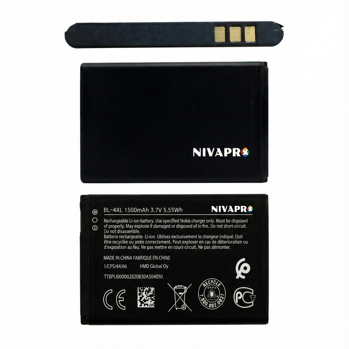NIVAPRO Mobile Battery For NOKIA BL-4XL, NOK 6300 / NOK 8000  1500mAh