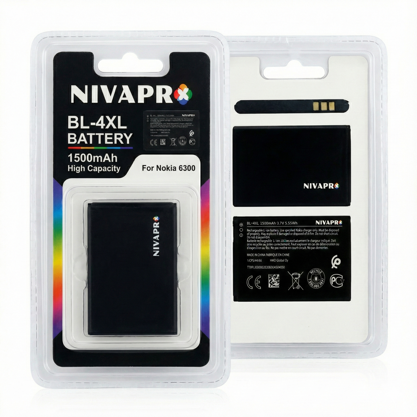 NIVAPRO Mobile Battery For NOKIA BL-4XL, NOK 6300 / NOK 8000  1500mAh