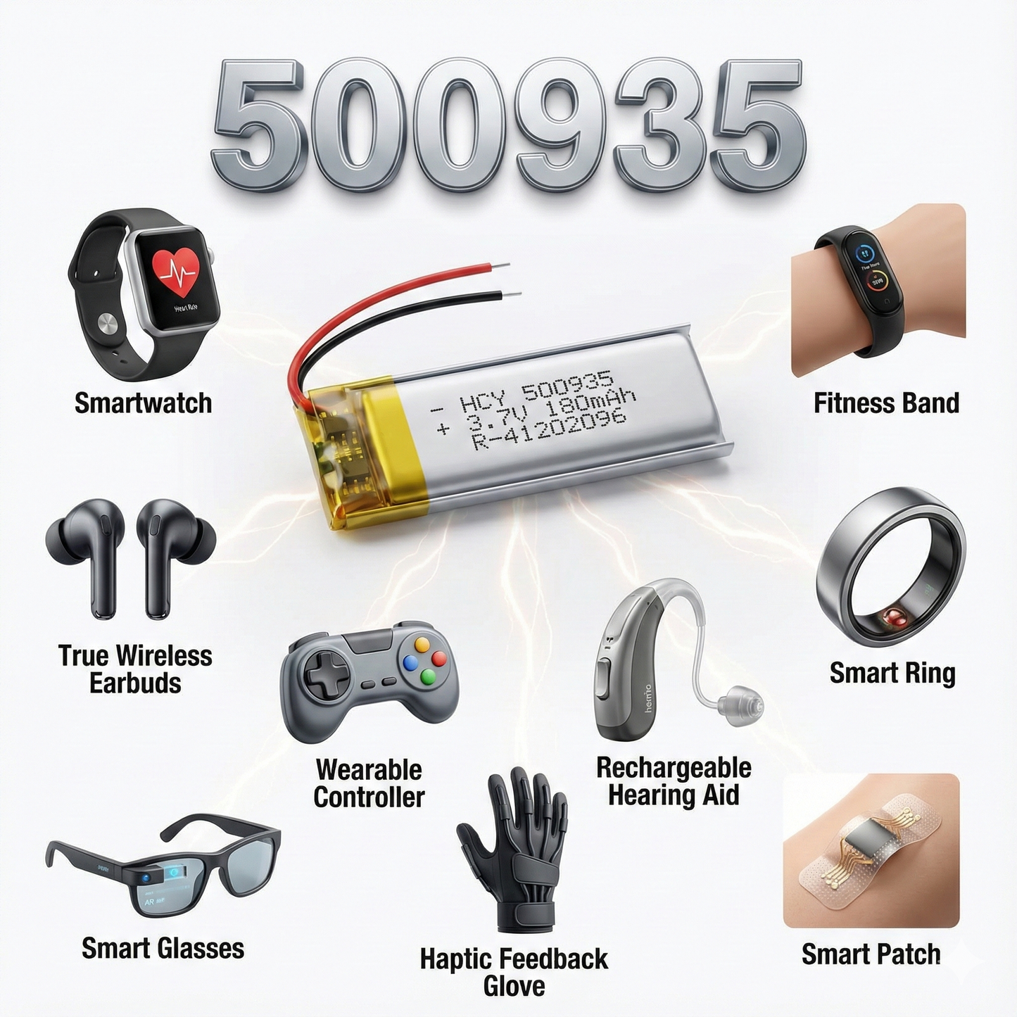 500935 3.7V Rechargeable Li-Po Battery – Micro Slim Lithium Polymer 3.7v