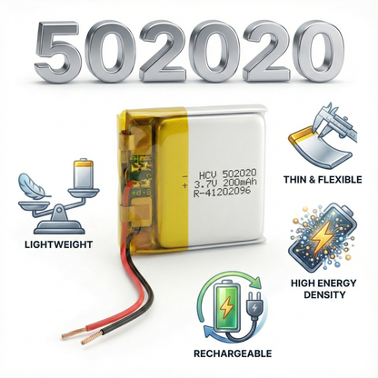 502020 Rechargeable Li-Po Battery – Micro Slim Lithium Polymer 3.7v