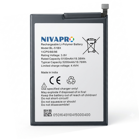 NIVAPRO BL51BX Original  Battery Compatible for Infinix Note 8 X692 / Note 8i X683 / Hot 10 X682 / X682B / X682C 5200mAh with Warranty by NIVAPRO