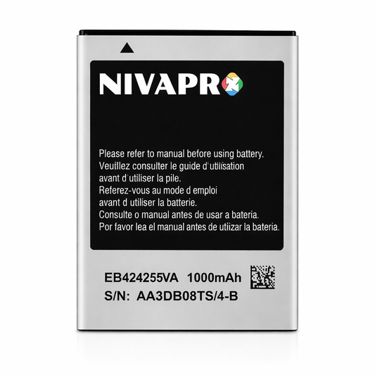 Original S-5222 Compatible for Samsung S-5222,S3353 S3850 Galaxy Chat Star 3 Duos EB-424255 Galaxy Chat Star 3 with 1000mAh 3.7v 3.70wh Battery by NIVAPRO