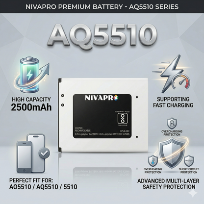 Original YU Yureka AO5510 / YU Yureka Plus AQ5510 / 5510 2500mah Mobile Battery by NIVAPRO