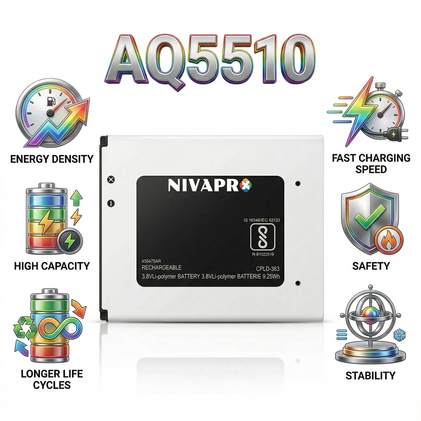 Original YU Yureka AO5510 / YU Yureka Plus AQ5510 / 5510 2500mah Mobile Battery by NIVAPRO
