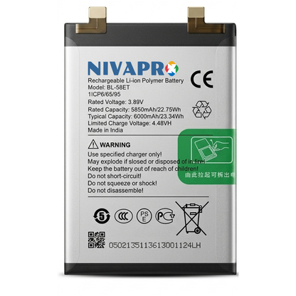 BL-58ET Compatible for  Tecno Pova 5, LH7n  6000mAh with Warranty  by NIVAPRO