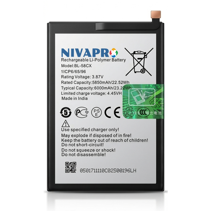 BL-58CX Compatible for  Infinix Hot 10i (X659B / X658E / X658B)  6000mAh with Warranty  by NIVAPRO