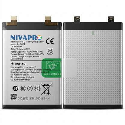 BL-58ET Compatible for  Tecno Pova 5, LH7n  6000mAh with Warranty  by NIVAPRO
