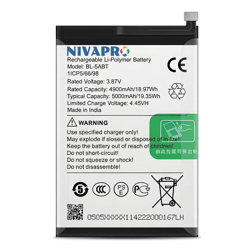 NIVAPRO BL5ABT Original for Tecno Spark 30 5G Compatible 5000mAh with 6 Months Warranty