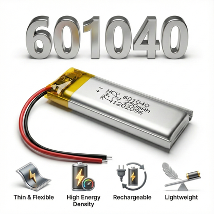 601040 Rechargeable Li-Po Battery – Micro Slim Lithium Polymer