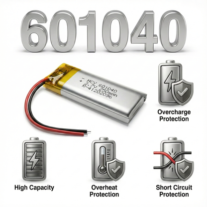 601040 Rechargeable Li-Po Battery – Micro Slim Lithium Polymer