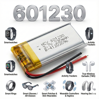 601230 3.7V Rechargeable Li-Po Battery – Micro Slim Lithium Polymer Cell