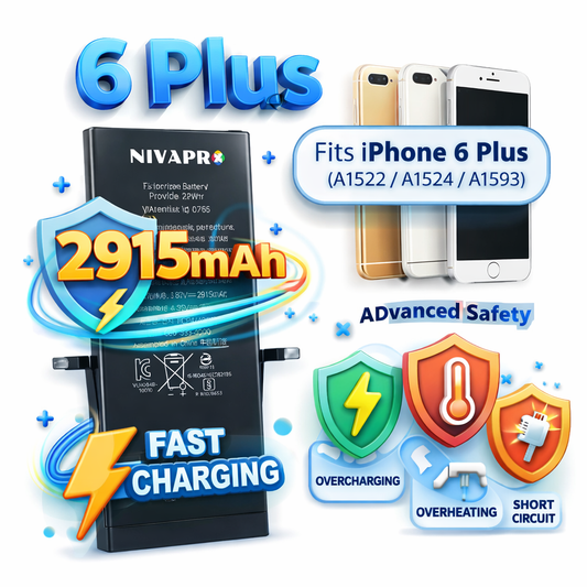 iPhone 6Plus Models A1522 / A1524 / A1593) compatible battery 2915mAh by NIVAPRO