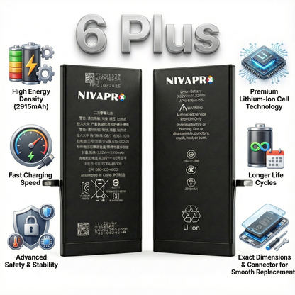 iPhone 6Plus Models A1522 / A1524 / A1593) compatible battery 2915mAh by NIVAPRO