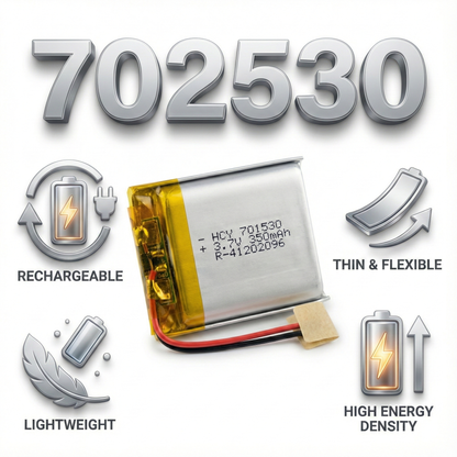 702535 Rechargeable Li-Po Battery – Micro Slim Lithium Polymer 3.7v