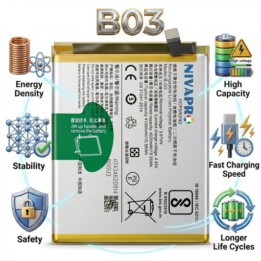 B-03, B03 Original for  Vivo Y73s (Model: V2031A) 4100mAh Battery with warranty by NIVAPRO