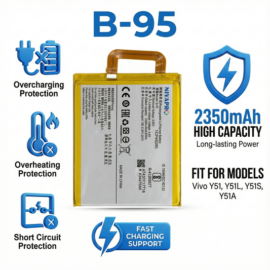 NIVAPRO B-95  for Vivo Y51, Y51L, Y51S Battery capacity 2350mAh with Warranty