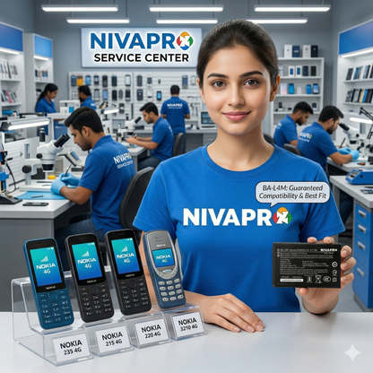 BA-L4M Original Battery for Nokia 235 4G, Nokia 215 4G, Nokia 220 4G, and Nokia 3210 4G (1450mAH) with Warranty by NIVAPRO