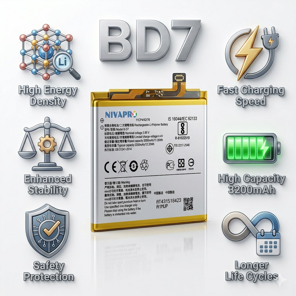 B-D7, BD7 for Vivo X21 3200mAh Battery with warranty by NIVAPRO