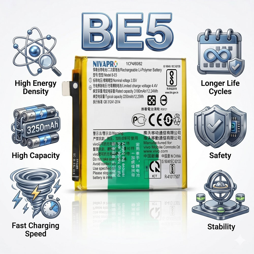 B-E5, BE5 for Vivo Y81/Y83 3250mAh Battery with warranty by NIVAPRO