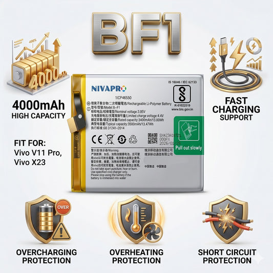 B-F1, BF1 for  Vivo V11 Pro / X23 3400mAh Battery with warranty by NIVAPRO