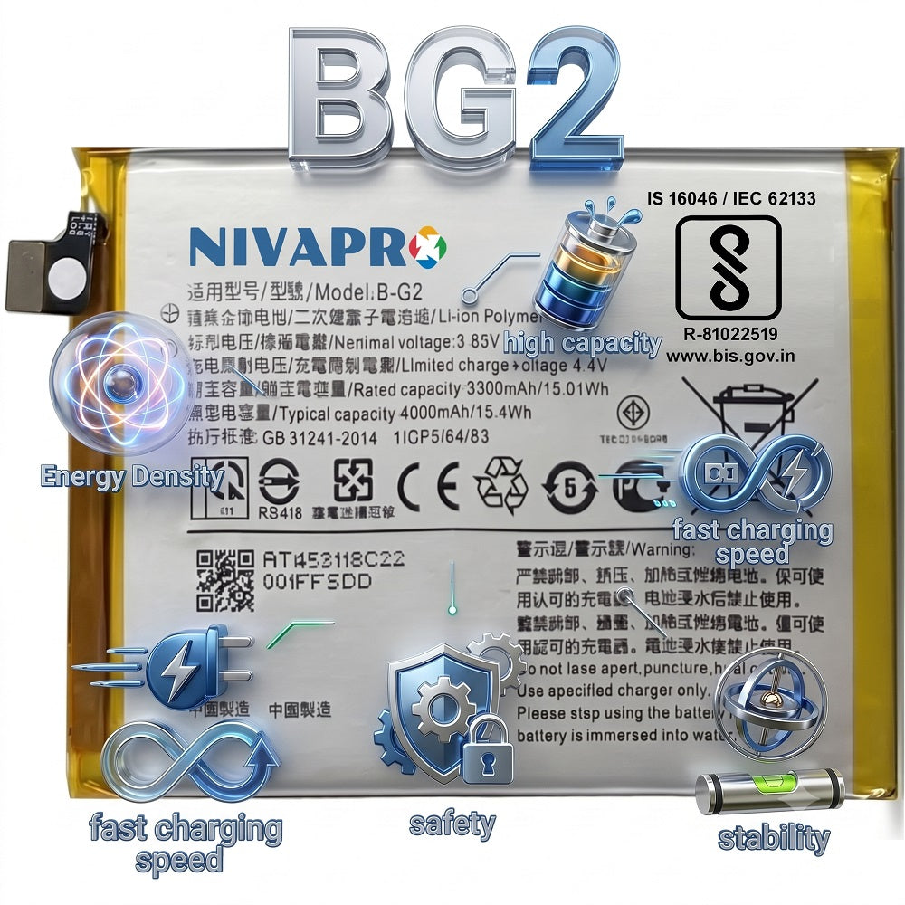 B-G2, BG2 for Vivo V15 4000mAh Battery with warranty by NIVAPRO